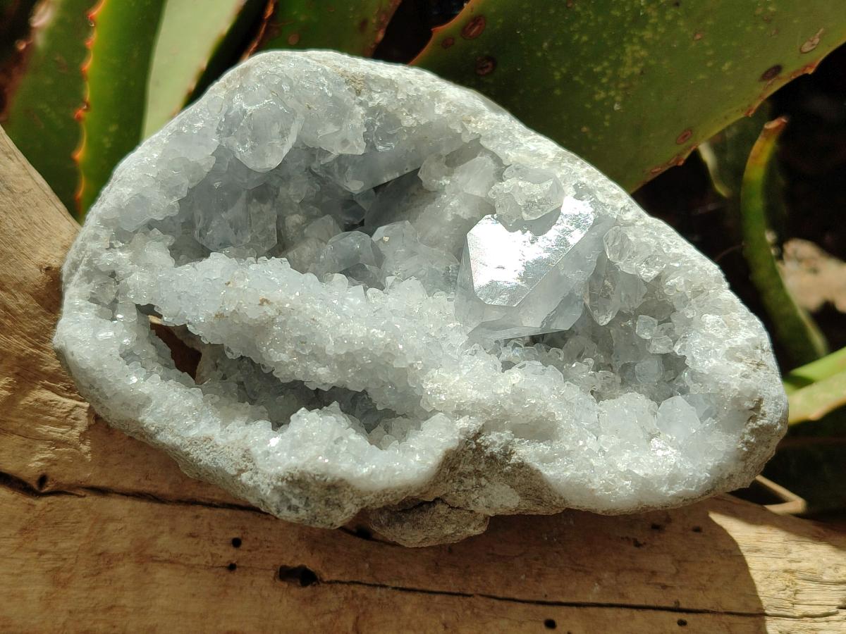 Natural Blue Celestite Geode Cluster Specimens x 2 From Sakoany, Madagascar