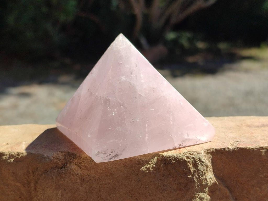 Polished Gemmy Rose Quartz Pyramids x 6 From Madagascar