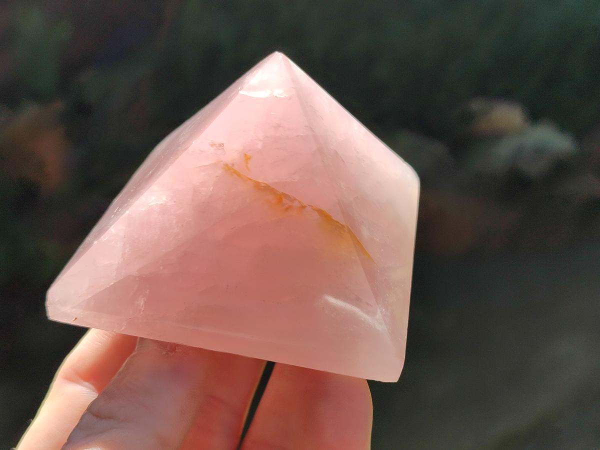 Polished Gemmy Rose Quartz Pyramids x 6 From Madagascar
