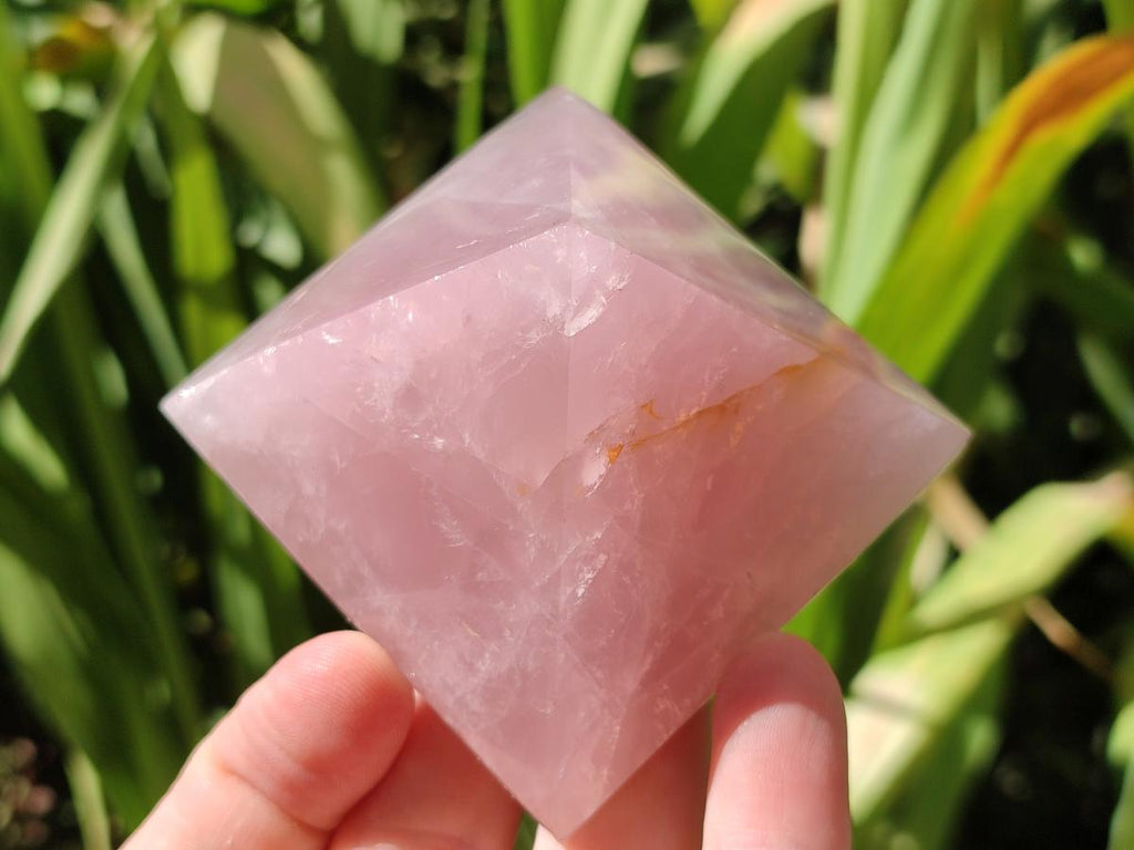 Polished Gemmy Rose Quartz Pyramids x 6 From Madagascar