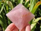 Polished Gemmy Rose Quartz Pyramids x 6 From Madagascar