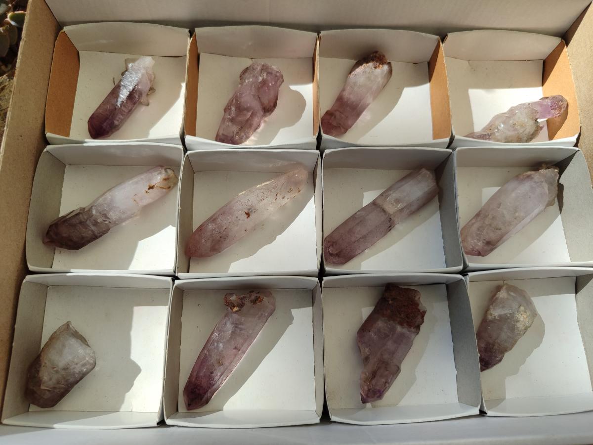 Natural Smokey Chiredzi Amethyst Crystals x 12 From Chiredzi, Zimbabwe