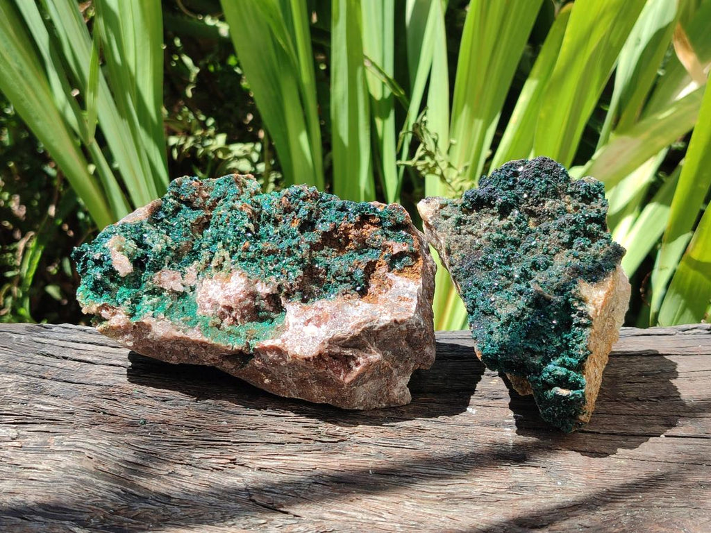 Natural Crystalline Malachite Specimens x 2 From Tenke Fungurume, Congo - Toprock Gemstones and Minerals 