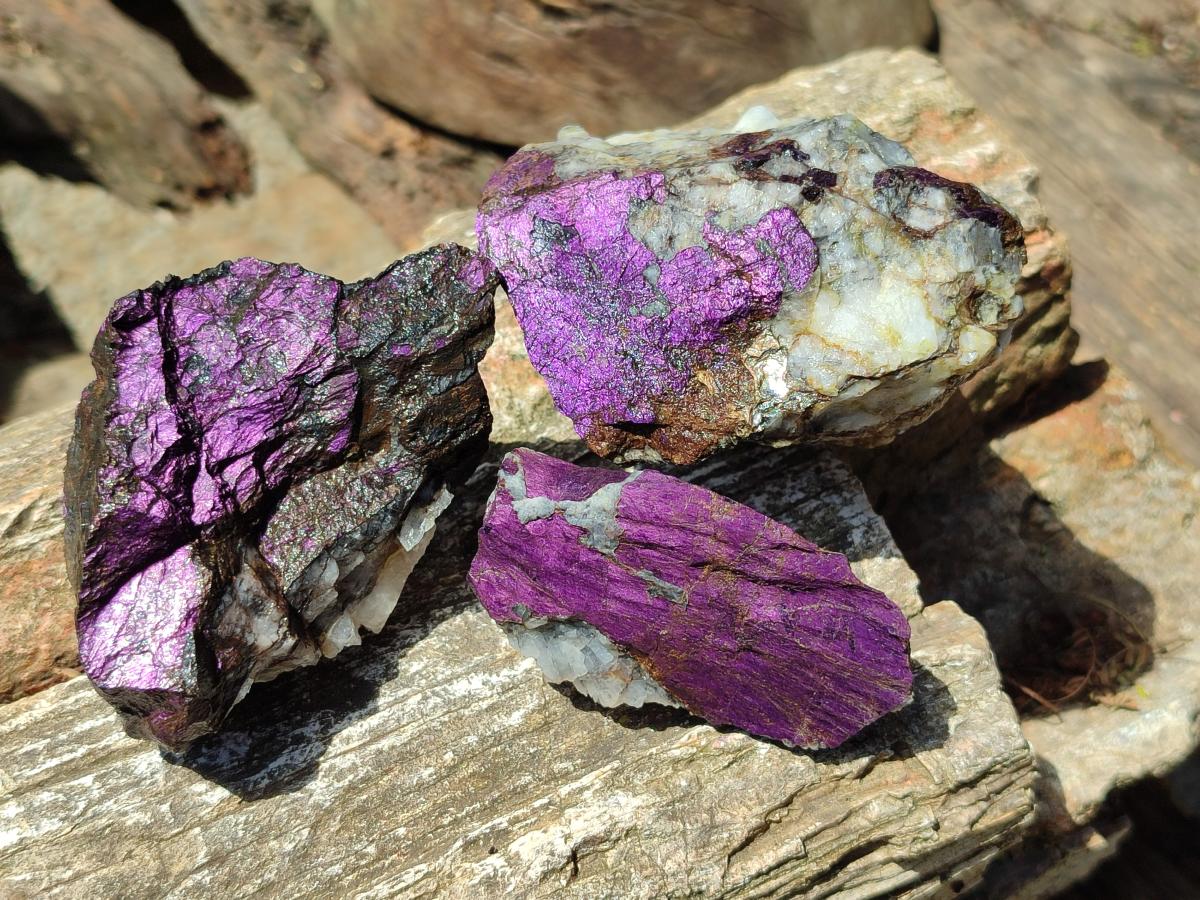 Natural Metallic Cobbed Purpurite Specimens x 12 From Erongo, Namibia - Toprock Gemstones and Minerals 