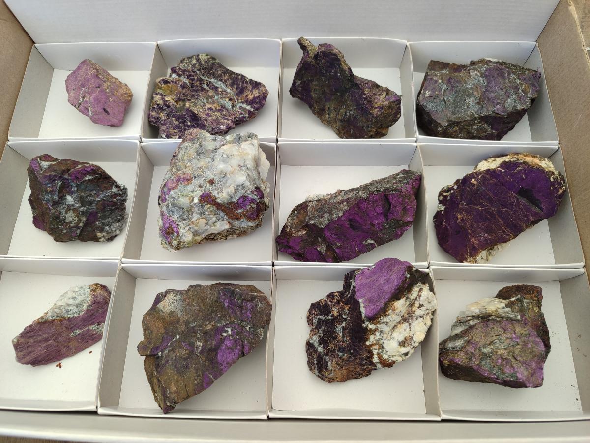 Natural Metallic Cobbed Purpurite Specimens x 12 From Erongo, Namibia - Toprock Gemstones and Minerals 