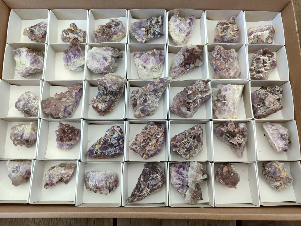 Natural Rare Amethyst Asylum Quartz Clusters x 35 From Luena, Congo - Toprock Gemstones and Minerals 