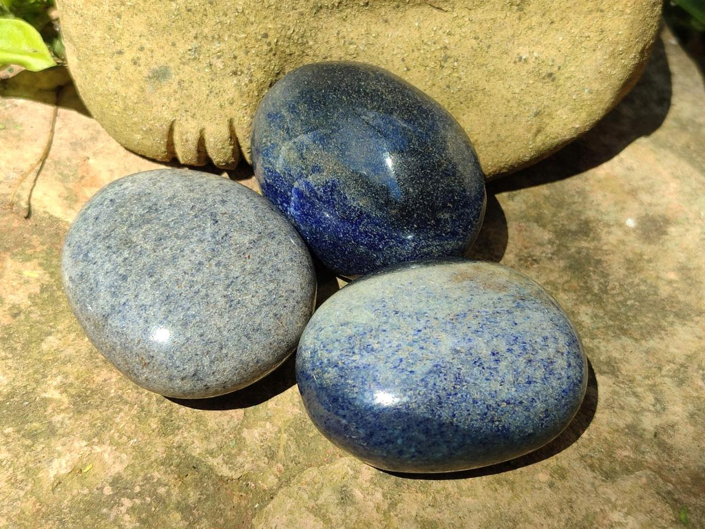 Polished Lazulite Galets x 24 From Madagascar - Toprock Gemstones and Minerals 
