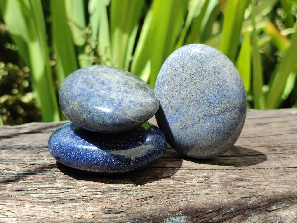Polished Lazulite Galets x 24 From Madagascar - Toprock Gemstones and Minerals 