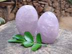 Polished Gemmy Rose Quartz Standing Free Forms x 2 From Madagascar - Toprock Gemstones and Minerals 