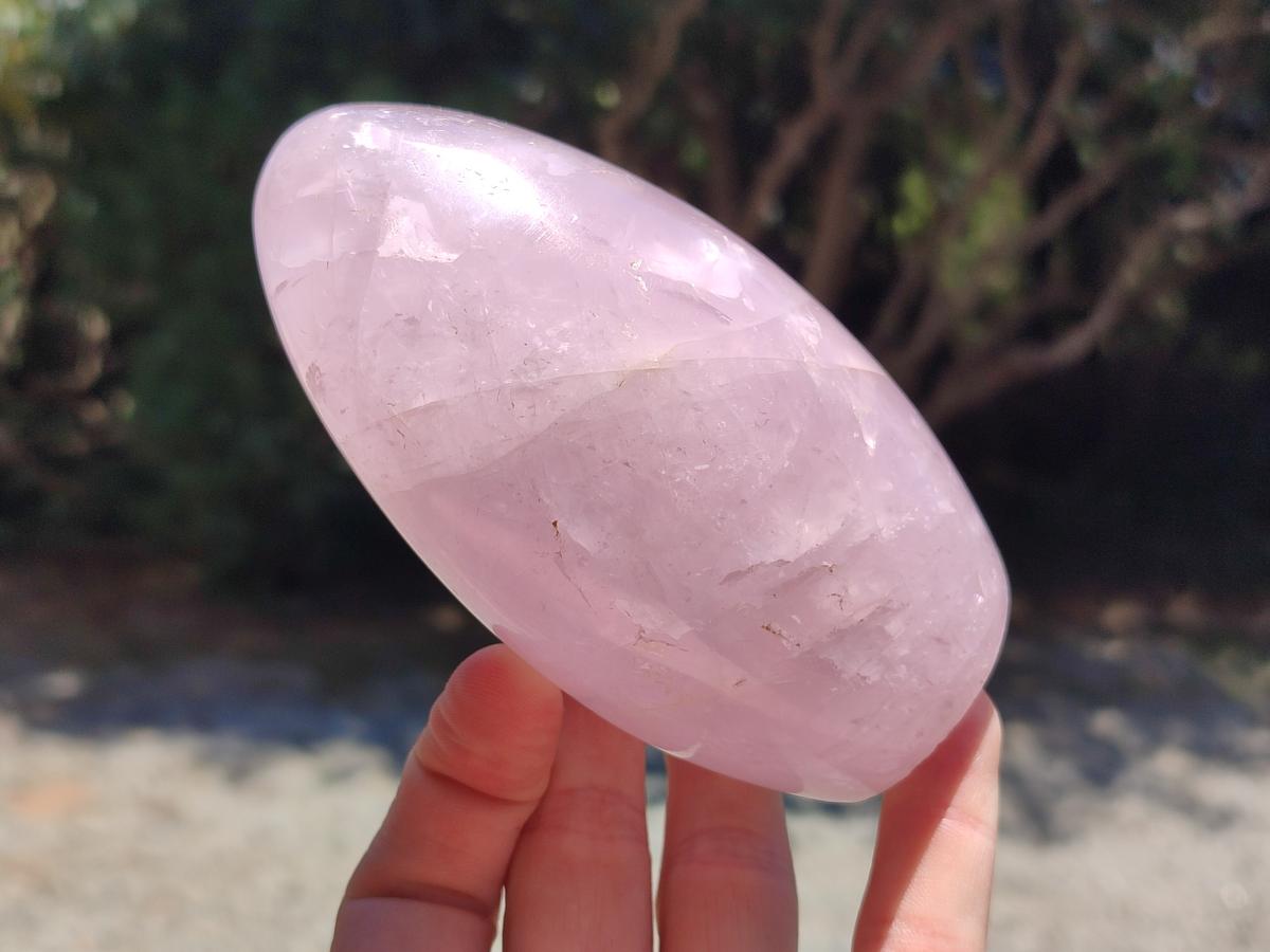Polished Gemmy Rose Quartz Standing Free Forms x 2 From Madagascar - Toprock Gemstones and Minerals 