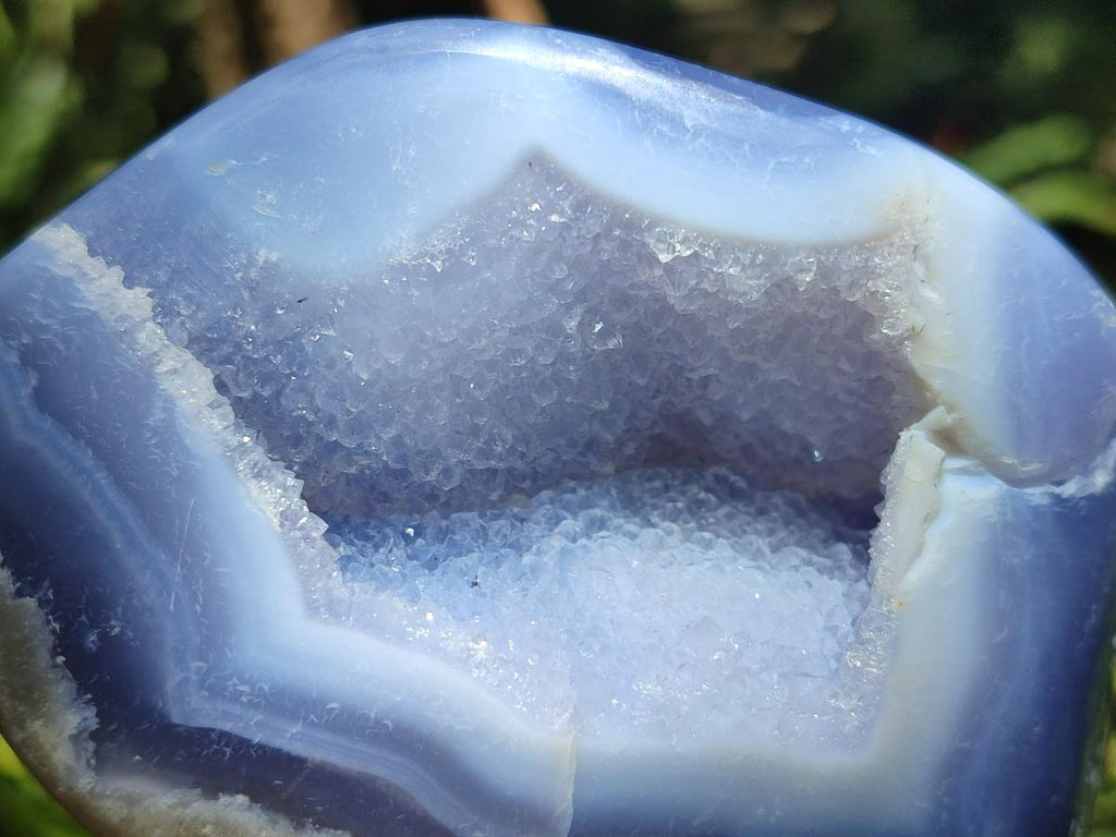Polished Blue Lace Agate Standing Free Forms x 3 From Nsanje, Malawi - Toprock Gemstones and Minerals 