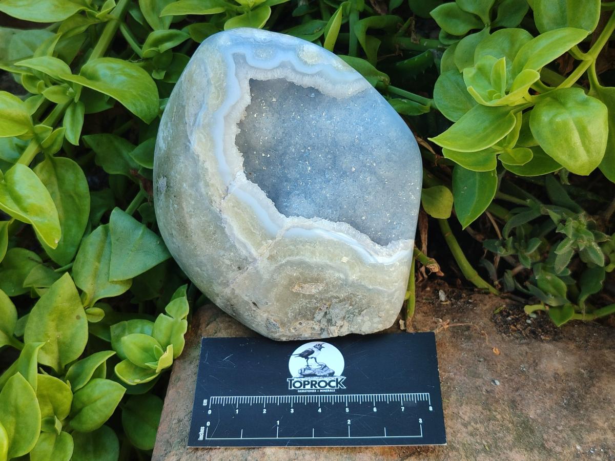 Polished Blue Lace Agate Standing Free Forms x 3 From Nsanje, Malawi - Toprock Gemstones and Minerals 