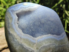 Polished Blue Lace Agate Standing Free Forms x 3 From Nsanje, Malawi - Toprock Gemstones and Minerals 