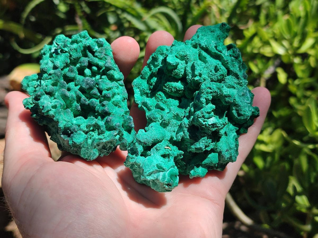 Natural Silky Malachite Specimens x 6 From Kasompe, Congo - Toprock Gemstones and Minerals 