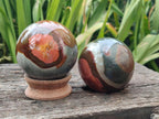 Polished Polychrome Jasper Spheres x 3 From NW Coast, Madagascar - Toprock Gemstones and Minerals 
