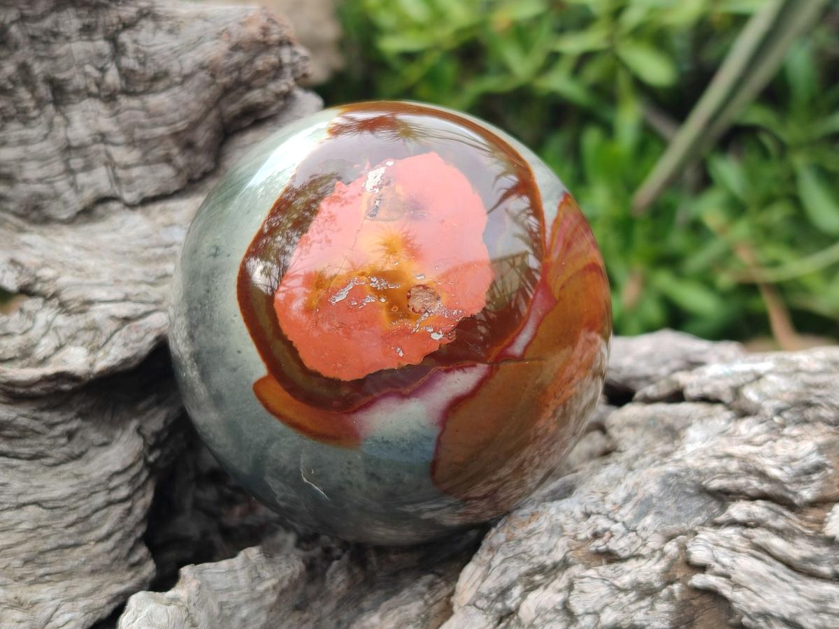 Polished Polychrome Jasper Spheres x 3 From NW Coast, Madagascar - Toprock Gemstones and Minerals 