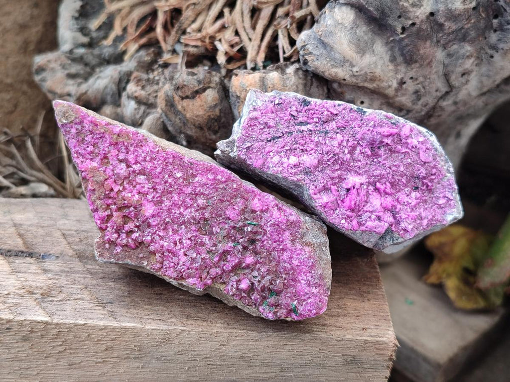 Natural Salrose Cobaltion Dolomite Specimens with Silky Malachite Crystals x 6 From Kakanda, Congo - Toprock Gemstones and Minerals 