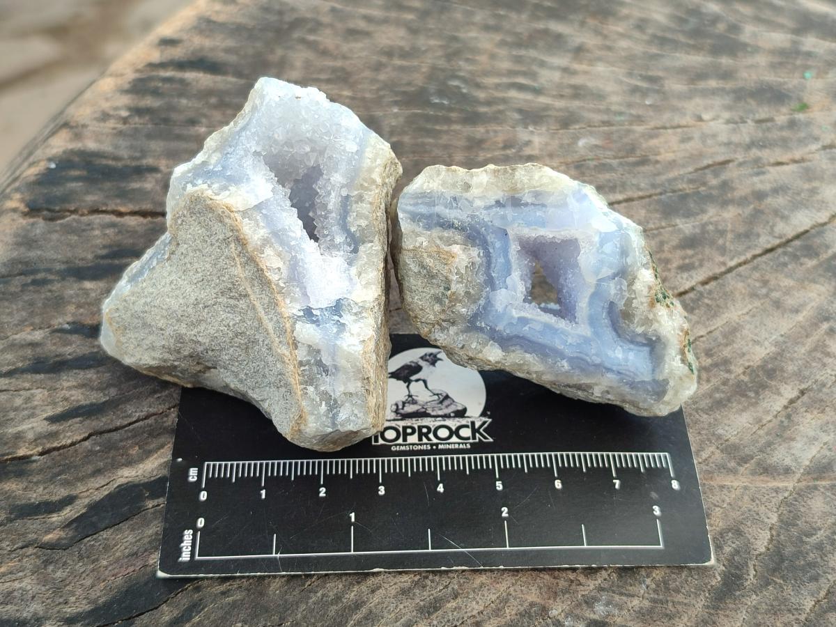 Natural Blue Lace Agate Geode Specimens x 24 From Nsanje, Malawi - Toprock Gemstones and Minerals 
