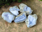 Natural Blue Lace Agate Geode Specimens x 24 From Nsanje, Malawi - Toprock Gemstones and Minerals 