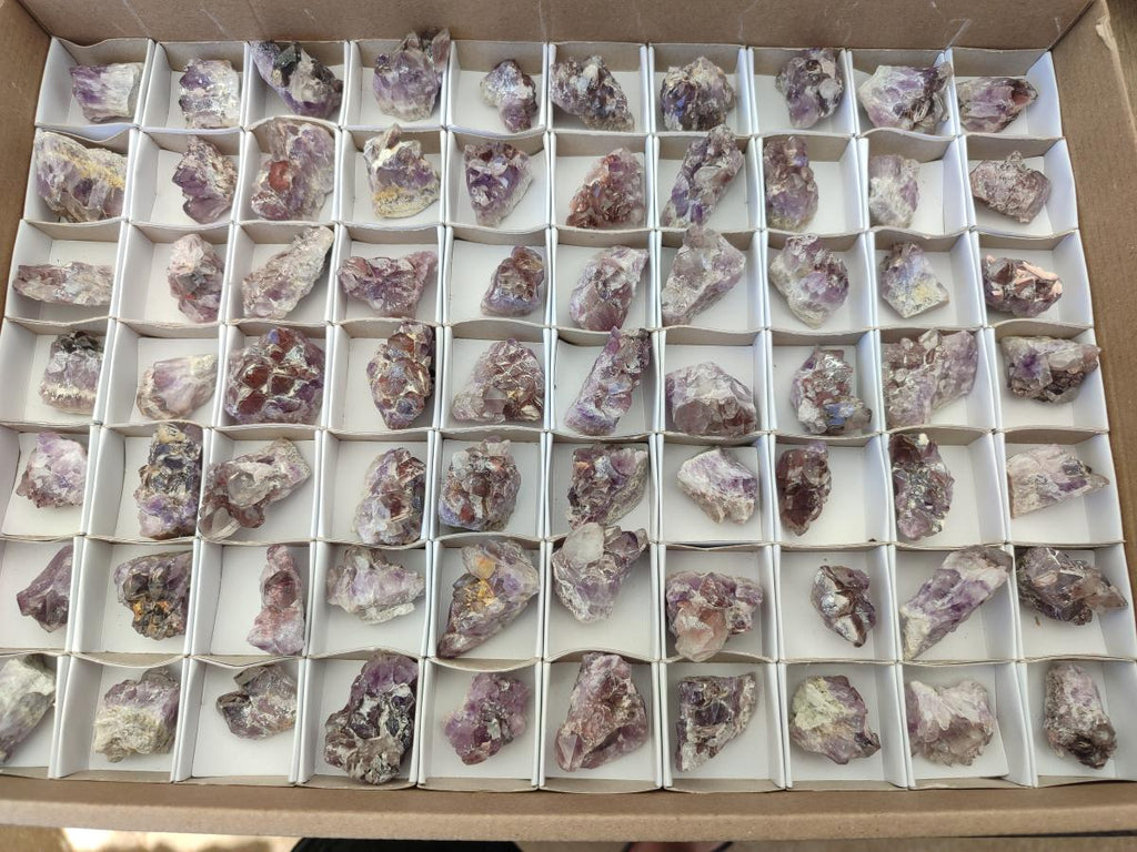 Natural Rare Small Amethyst Asylum Quartz Clusters x 70 From Luena, Congo - Toprock Gemstones and Minerals 