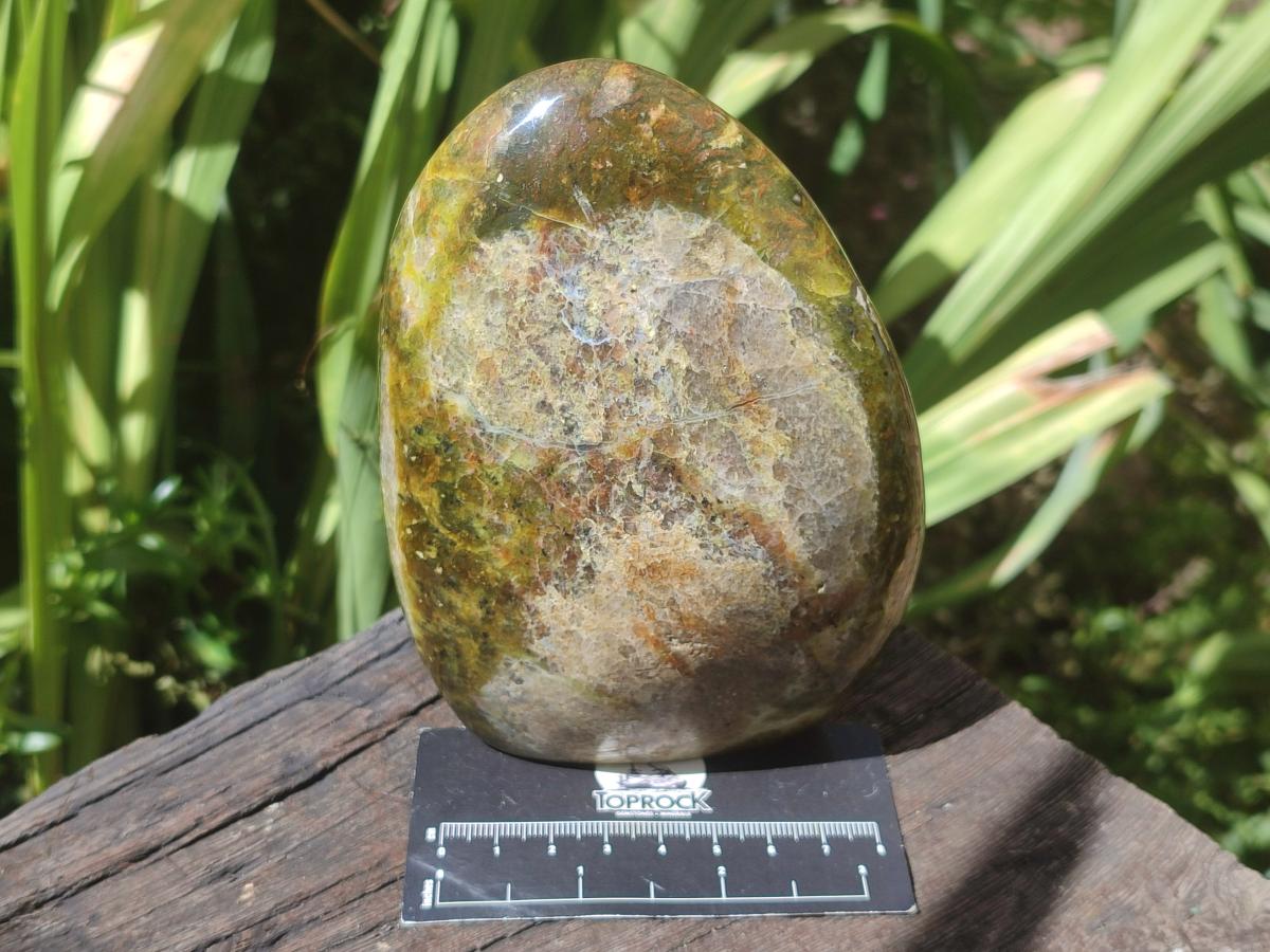 Polished Green Opal Standing Free Forms x 2 From Betroka, Madagascar - Toprock Gemstones and Minerals 