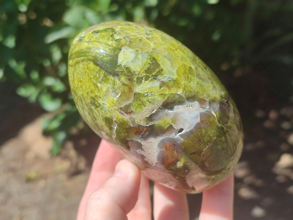 Polished Green Opal Standing Free Forms x 2 From Betroka, Madagascar - Toprock Gemstones and Minerals 