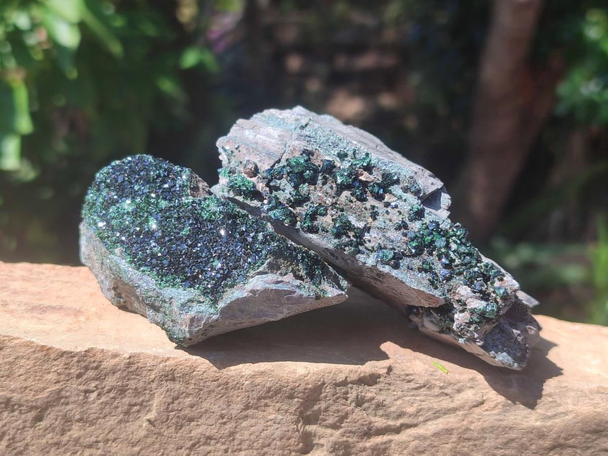Natural Libethenite Crystals on Dolomite Matrix Specimens x 6 From Shituru, Congo - Toprock Gemstones and Minerals 