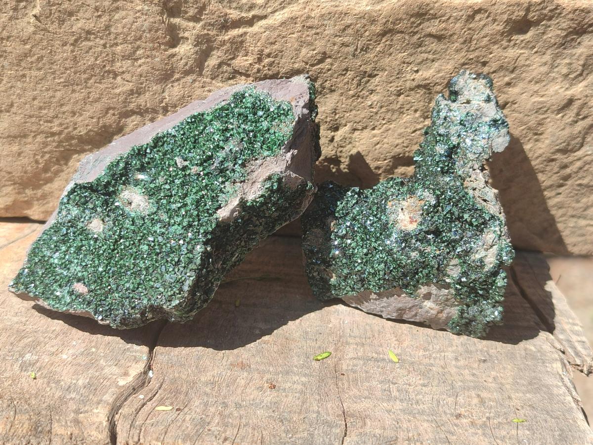 Natural Libethenite Crystals on Dolomite Matrix Specimens x 6 From Shituru, Congo - Toprock Gemstones and Minerals 