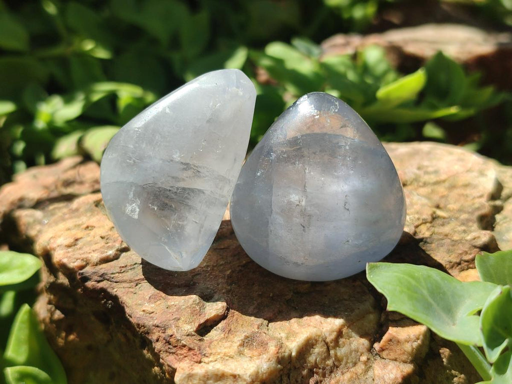 Polished Mini Blue Celestite Free Forms x 12 From Sakoany, Madagascar - Toprock Gemstones and Minerals 