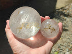 Polished Clear Quartz Crystal Balls x 2 From Madagascar - Toprock Gemstones and Minerals 