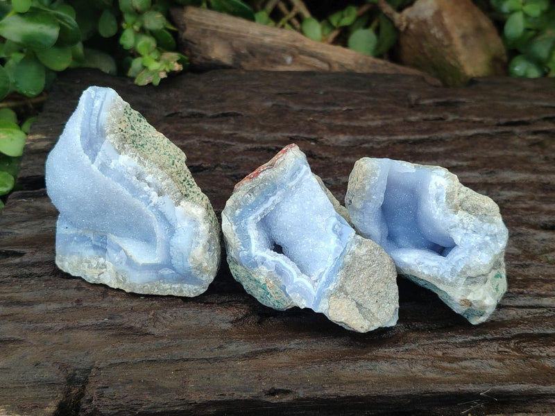 Natural Blue Lace Agate Geode and Cluster Specimens x 12 From Nsanje, Malawi - Toprock Gemstones and Minerals 