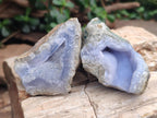 Natural Blue Lace Agate Geode and Cluster Specimens x 12 From Nsanje, Malawi - Toprock Gemstones and Minerals 
