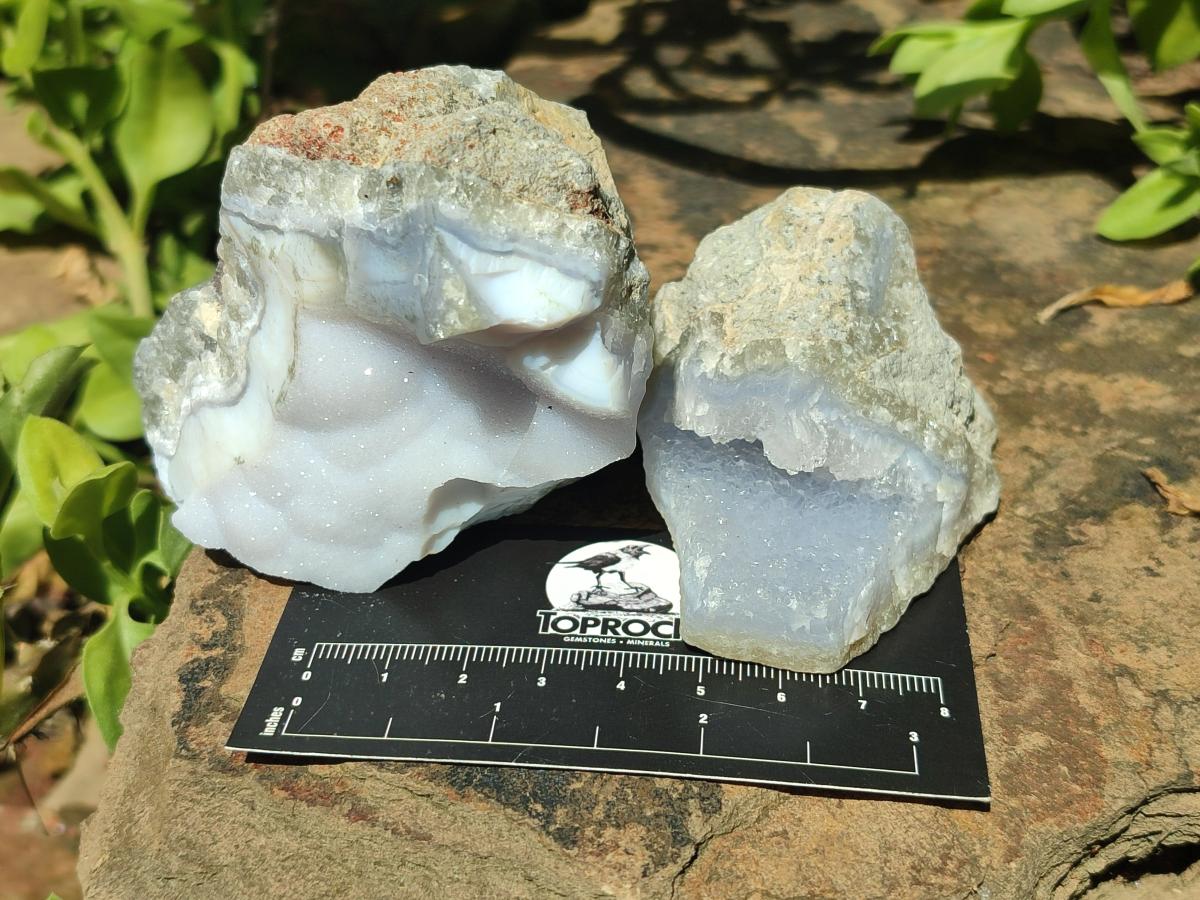 Natural Blue Lace Agate Geode and Cluster Specimens x 12 From Nsanje, Malawi - Toprock Gemstones and Minerals 