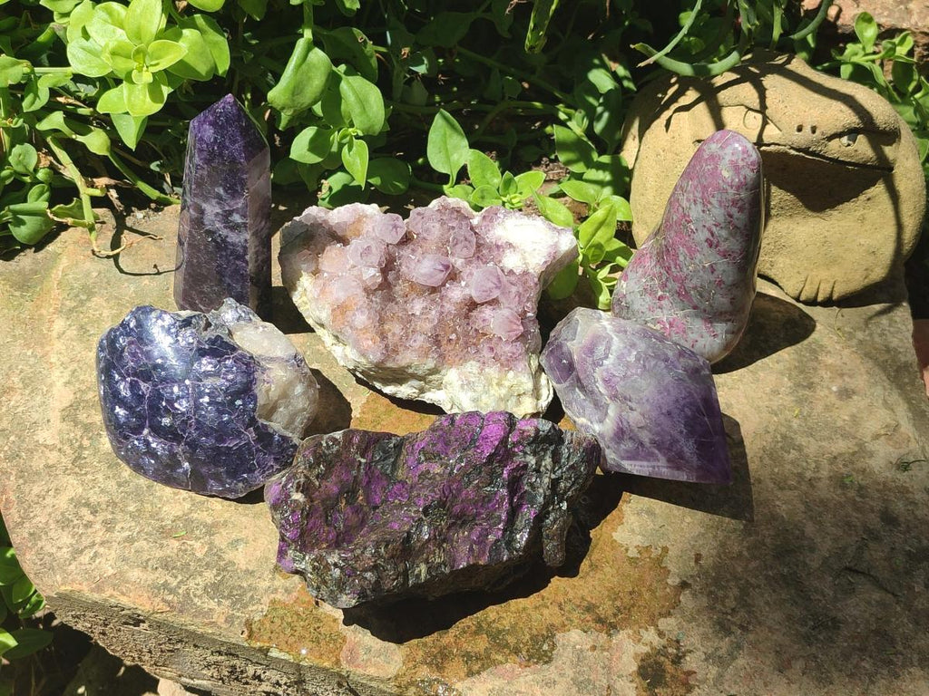 Polished And Natural Multi Mineral Pieces x 6 From Southern Africa - Toprock Gemstones and Minerals 