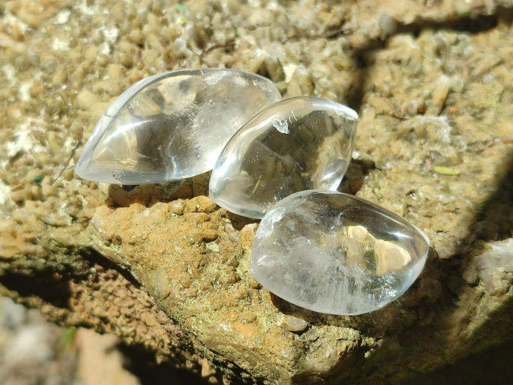 Polished Rock Crystal Quartz "Angel Tears" Free Forms x 70 From Madagascar - Toprock Gemstones and Minerals 