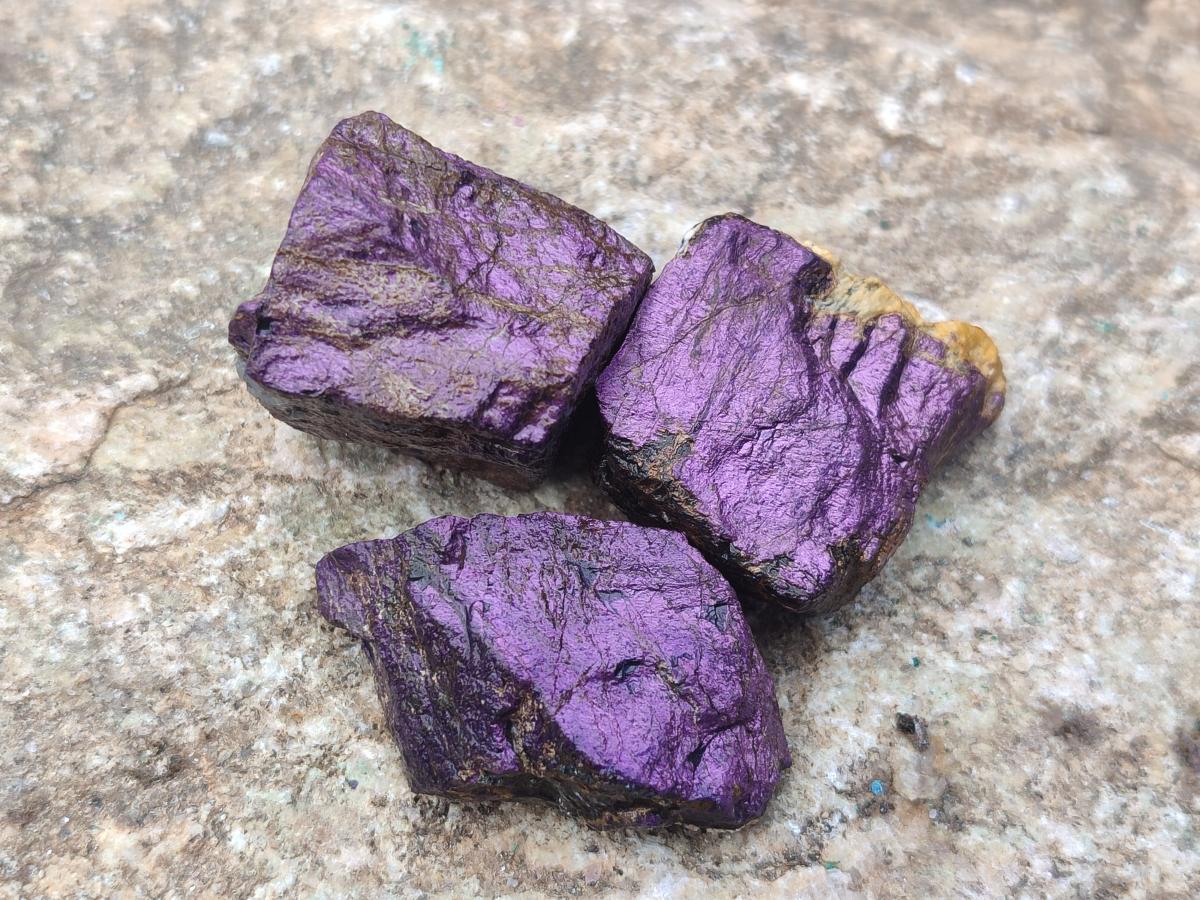 Natural Metallic Cobbed Purpurite Specimens x 70 From Erongo, Namibia - Toprock Gemstones and Minerals 