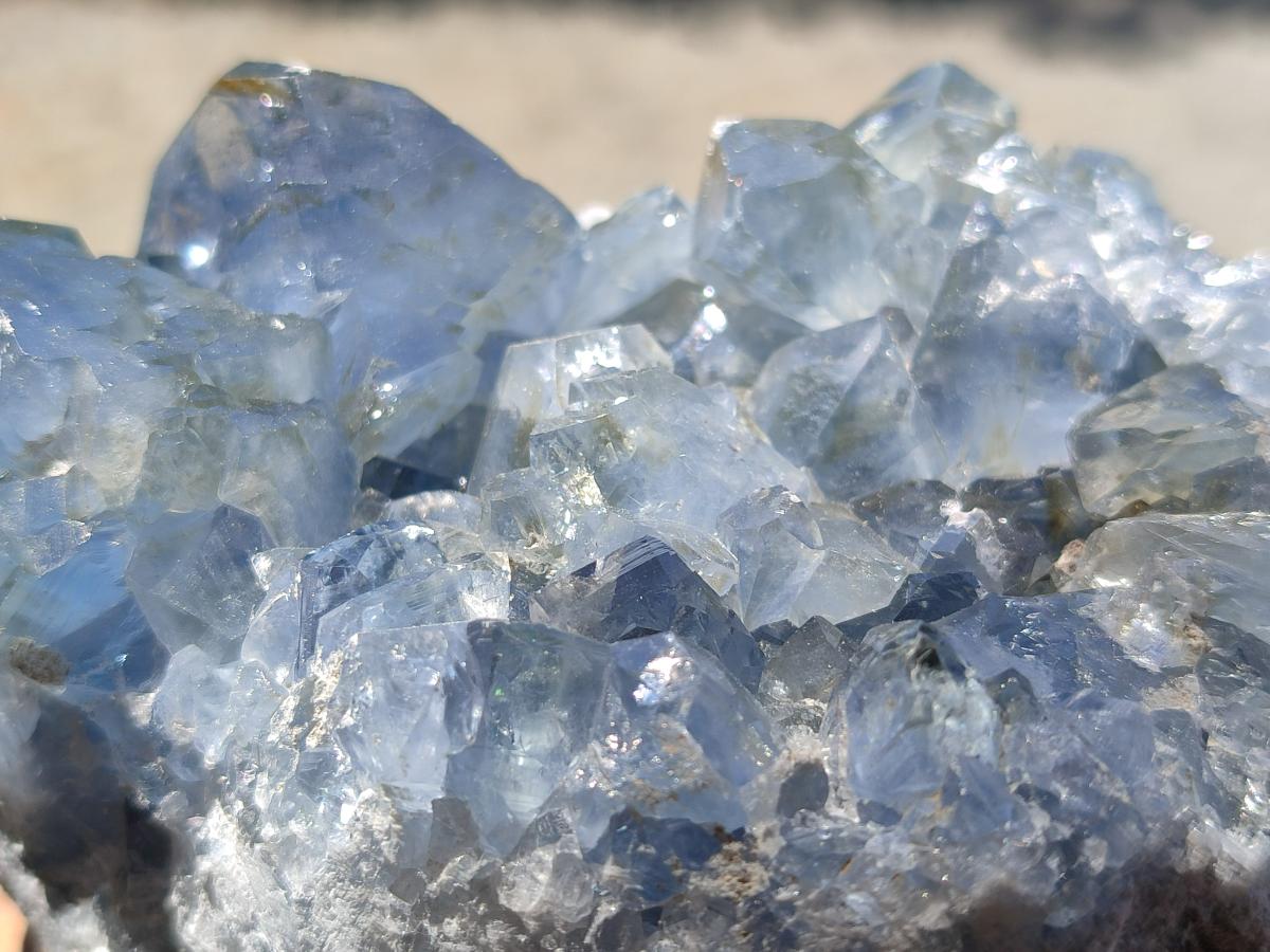 Natural Blue Celestite Cluster Specimens x 4 From Sakoany, Madagascar - Toprock Gemstones and Minerals 