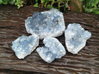 Natural Blue Celestite Cluster Specimens x 4 From Sakoany, Madagascar - Toprock Gemstones and Minerals 