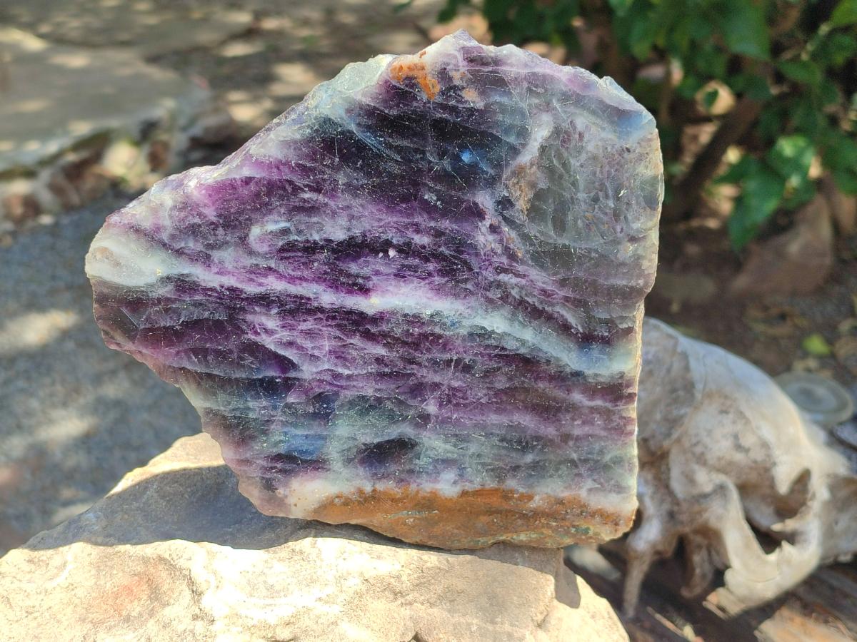 Polished Large Watermelon Fluorite Slice x 1 From Uis, Namibia - Toprock Gemstones and Minerals 