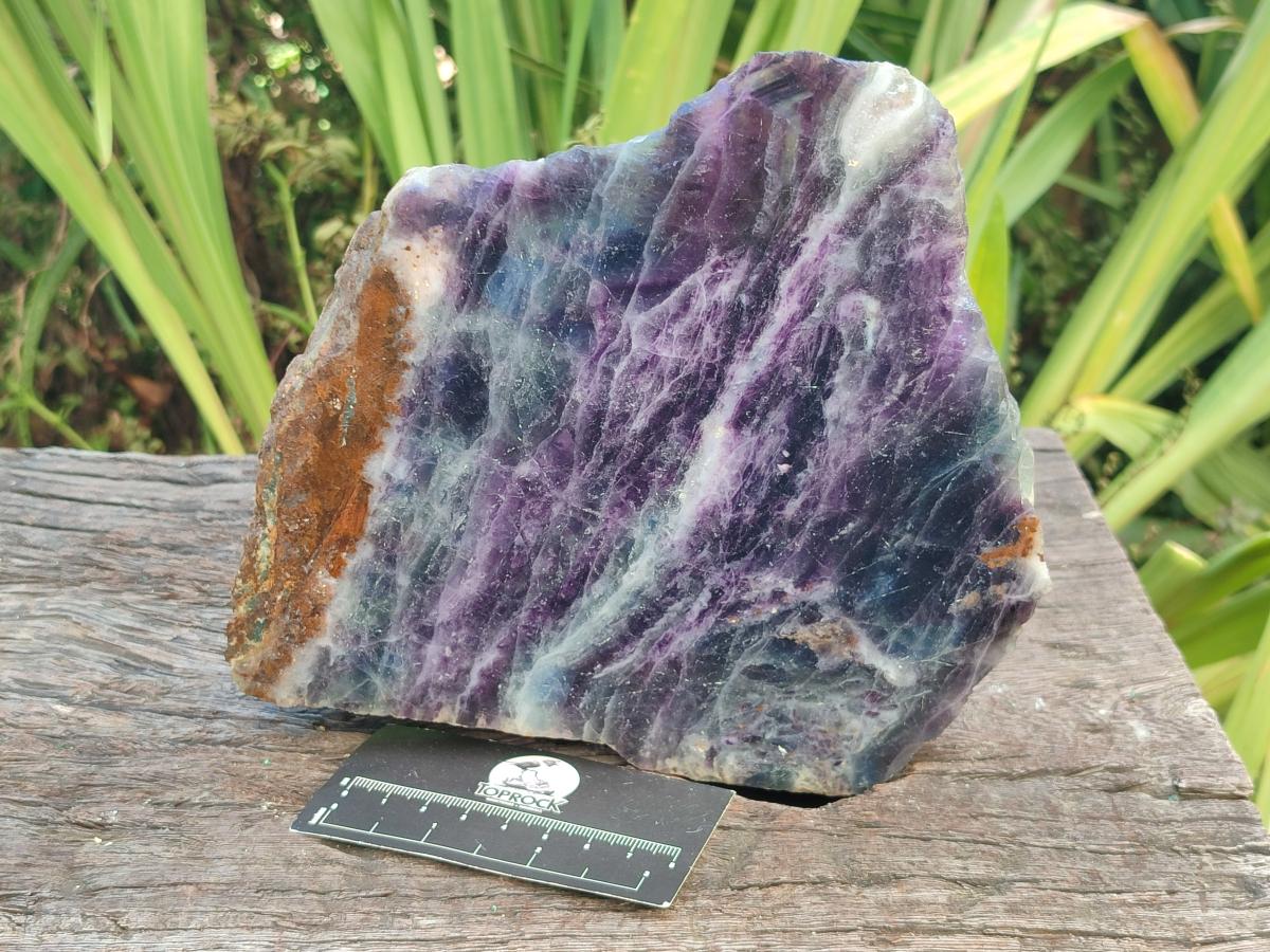 Polished Large Watermelon Fluorite Slice x 1 From Uis, Namibia - Toprock Gemstones and Minerals 
