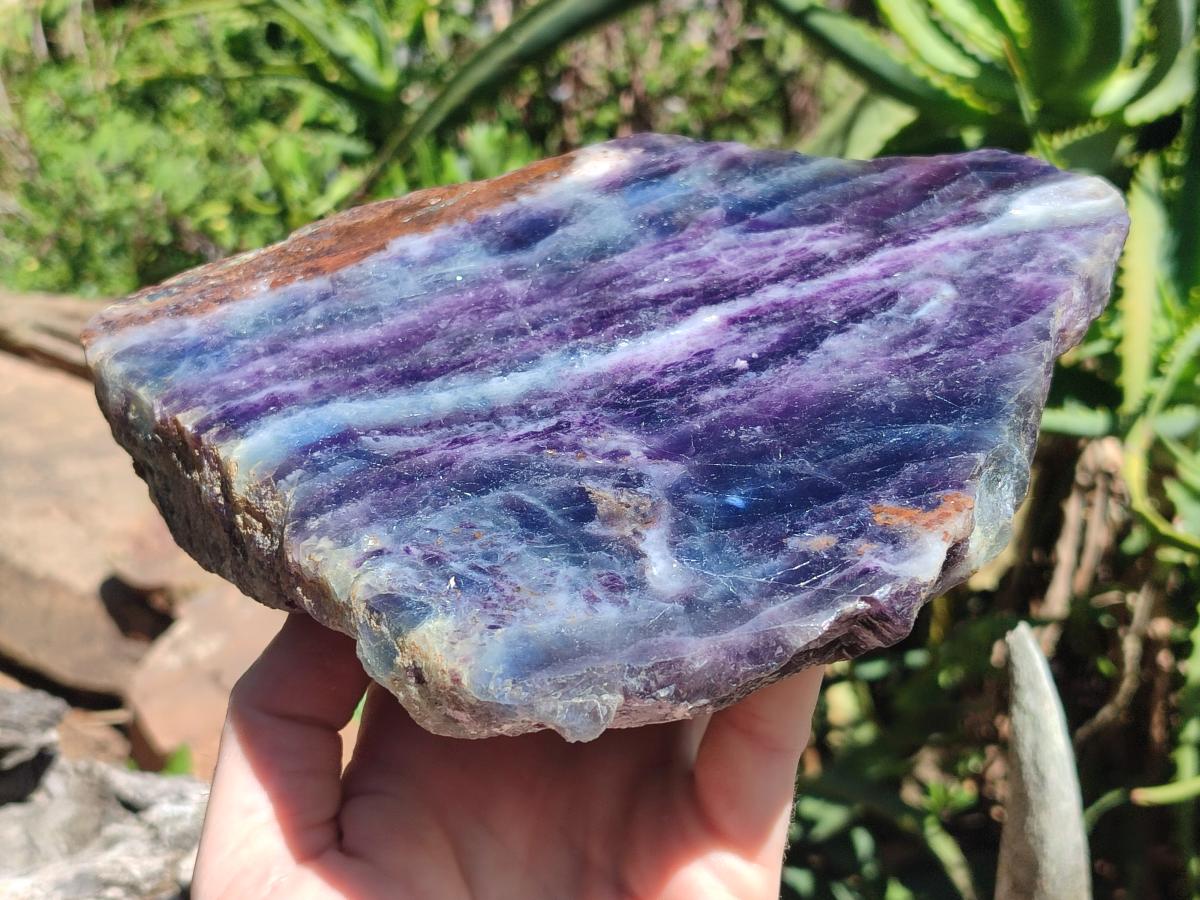 Polished Large Watermelon Fluorite Slice x 1 From Uis, Namibia - Toprock Gemstones and Minerals 