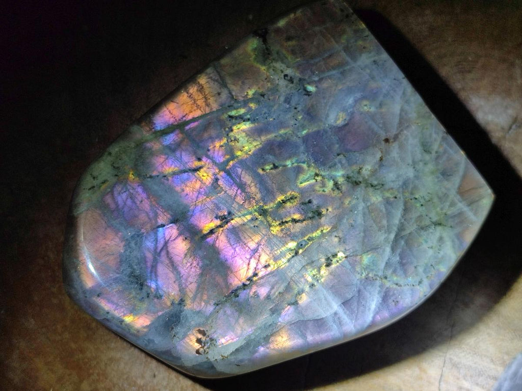 Polished Rare Purple Sunset Flash Labradorite Standing Free Forms x 6 From Madagascar - Toprock Gemstones and Minerals 