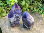 Polished Chevron Amethyst Crystals x 2 From Zambia - Toprock Gemstones and Minerals 