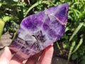 Polished Chevron Amethyst Crystals x 2 From Zambia - Toprock Gemstones and Minerals 