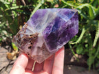Polished Chevron Amethyst Crystals x 2 From Zambia - Toprock Gemstones and Minerals 