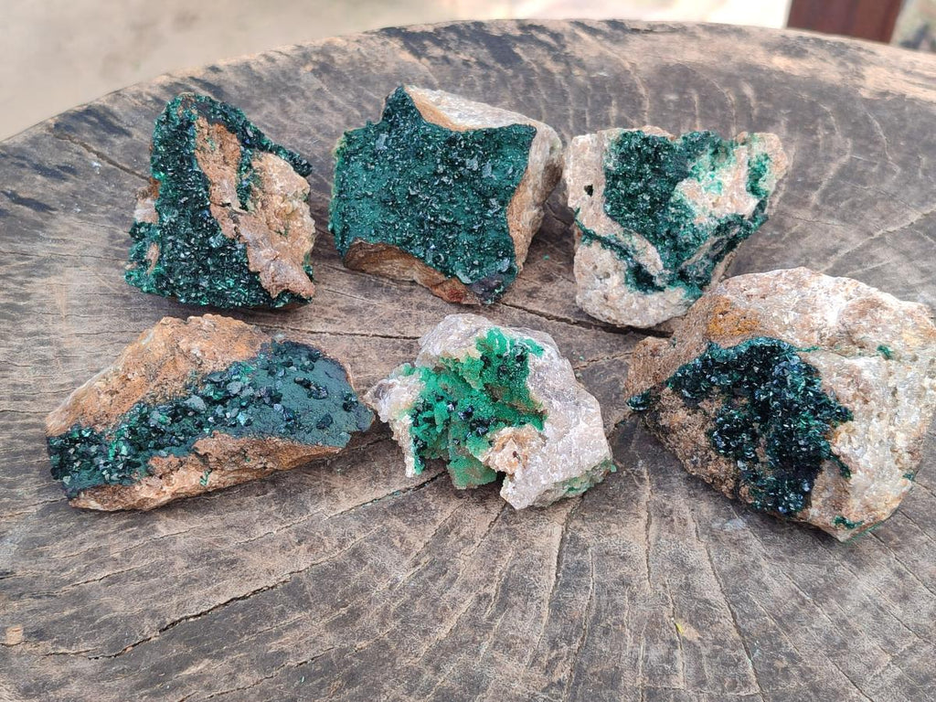 Natural Crystalline Malachite Specimens x 6 From Tenke Fungurume, Congo - Toprock Gemstones and Minerals 