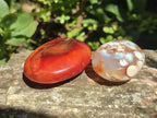 Polished Mix of Carnelian and Clear Quarts Palm Stones x 20 From Madagascar - Toprock Gemstones and Minerals 