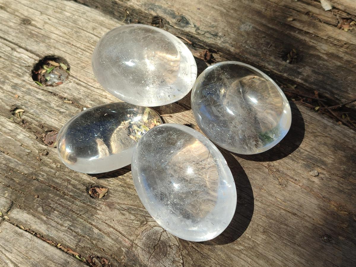 Polished Mix of Carnelian and Clear Quarts Palm Stones x 20 From Madagascar - Toprock Gemstones and Minerals 