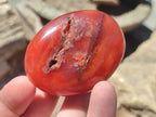 Polished Mix of Carnelian and Clear Quarts Palm Stones x 20 From Madagascar - Toprock Gemstones and Minerals 