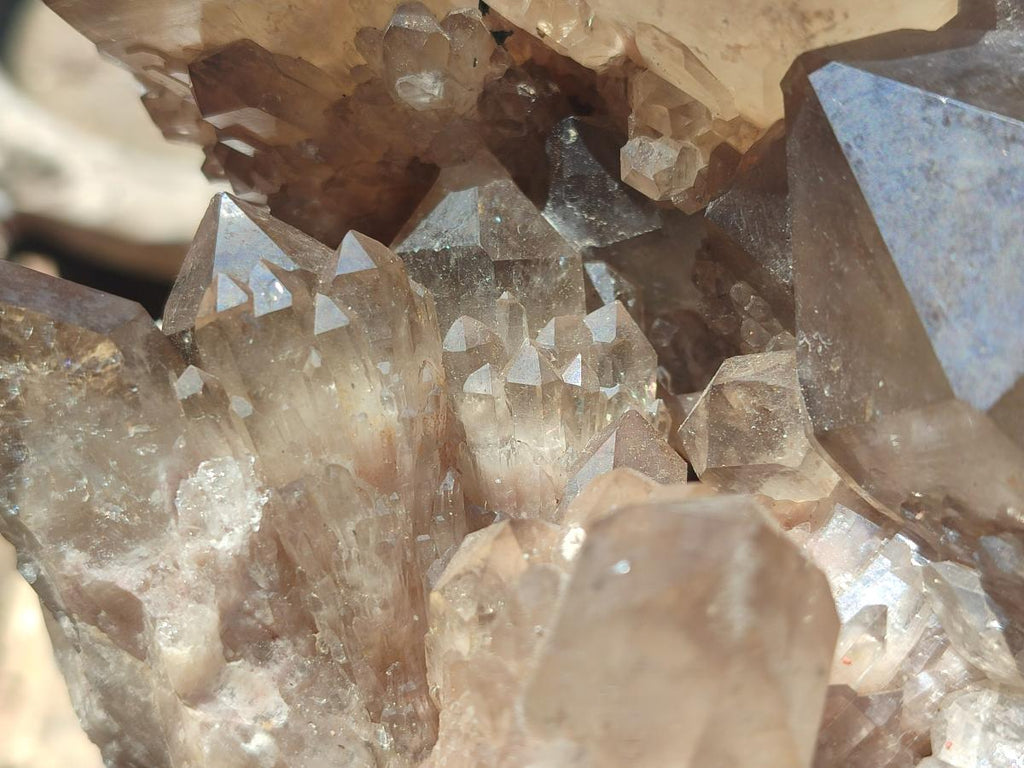 Natural Large Cascading Smokey Citrine Quartz Cluster with Phantoms x 1 From Luena, Congo - Toprock Gemstones and Minerals 